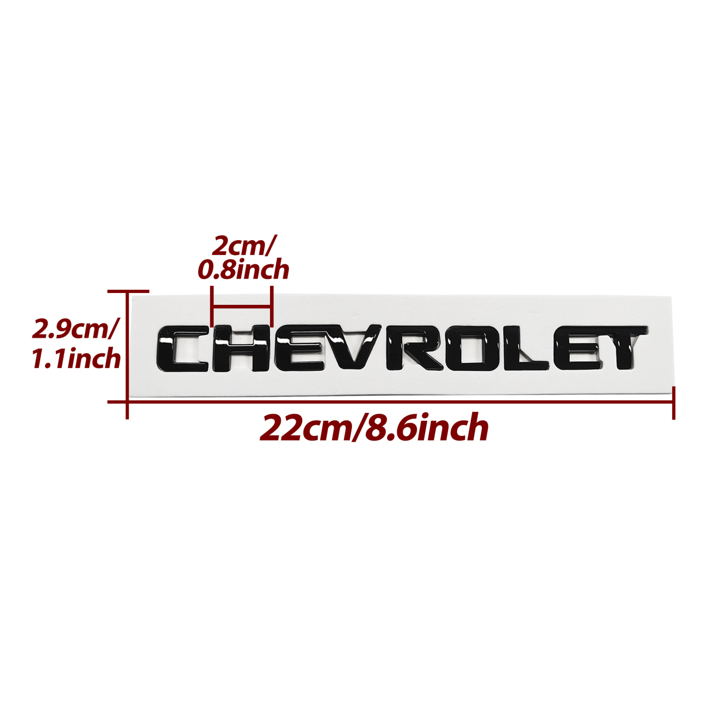 1Pc Universal Silverado Tahoe Suburban Plastic Tailgate 3D Letters Gloss Black Chevrolet