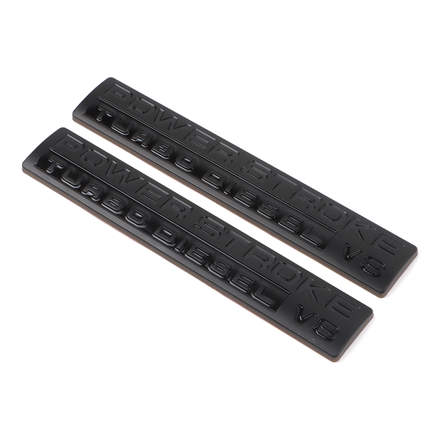 2pcs For 05-10 POWER STROKE Turbo DIESEL V8 Door Side Fender Badge Gloss Black Ford 5C3Z9942528AA