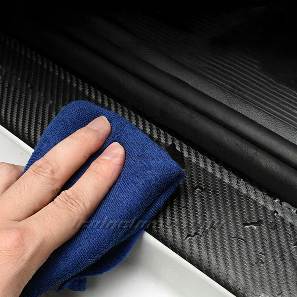 12Pcs Silverado Sierra 2500HD Carbon Fiber Car Door Sill Protector Sticker Black Chevrolet