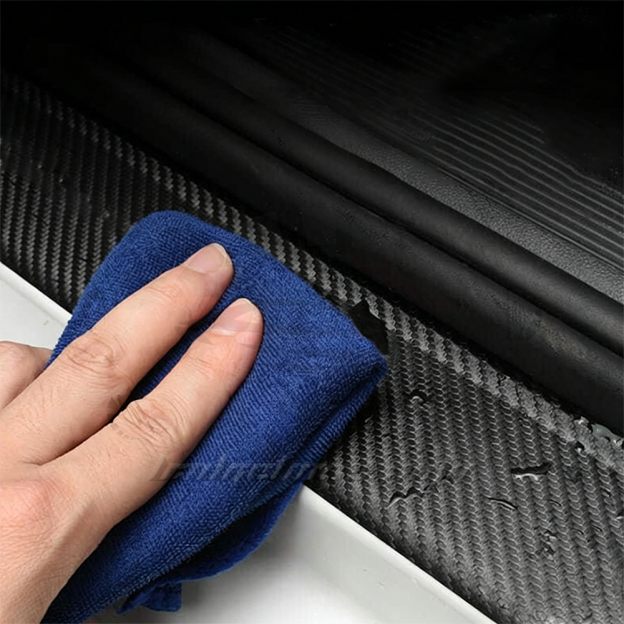 12Pcs Silverado Sierra 2500HD Carbon Fiber Car Door Sill Protector Sticker Black Chevrolet