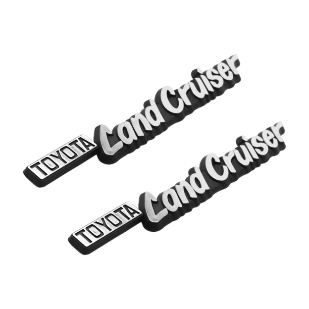 2pcs 1975-1980 Land Cruiser/Land Cruiser Van Front Fender Emblem Chrome Black Toyota