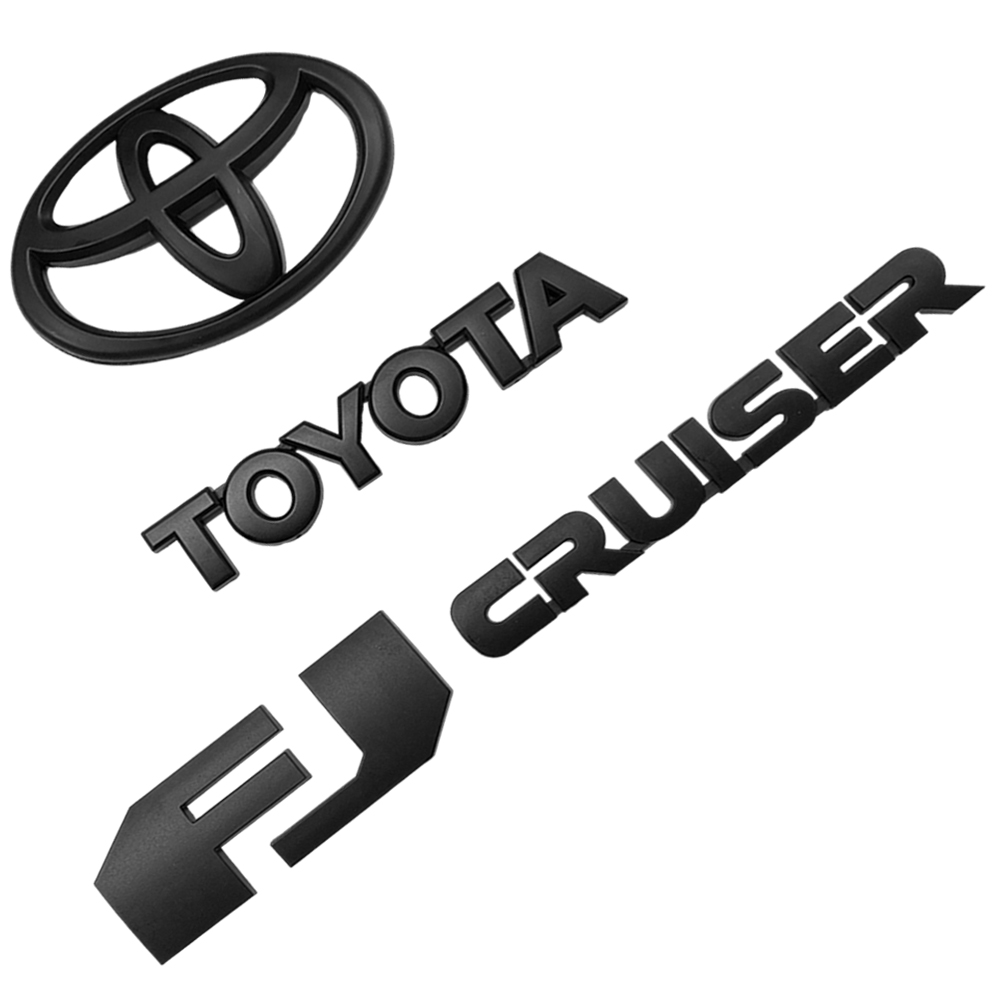 3pcs 2007-2015 FJ Cruiser Rear Emblem Matte Black Toyota TFJCB 