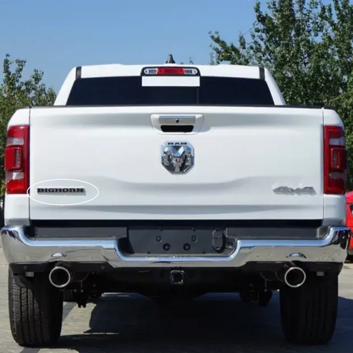 2019-2026 Ram 1500 ABS BIGHORN Tailgate Badge Black Chrome Dodge Rear Trunk Decal Nameplate