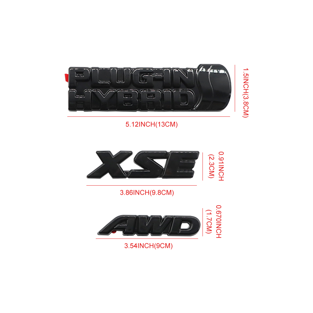 8pcs 2021-2024 RAV4 Prime XSE AWD Emblem Overlay Gloss Blackout Toyota
