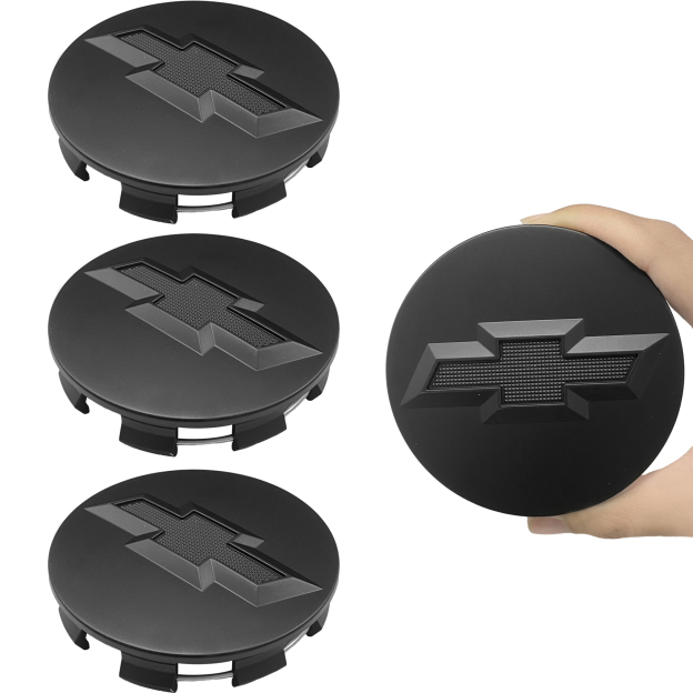 4Pcs 2007-2019 Suburban Silverado Tahoe Plastic Wheel Center Caps Matte Black Chevrolet 83mm