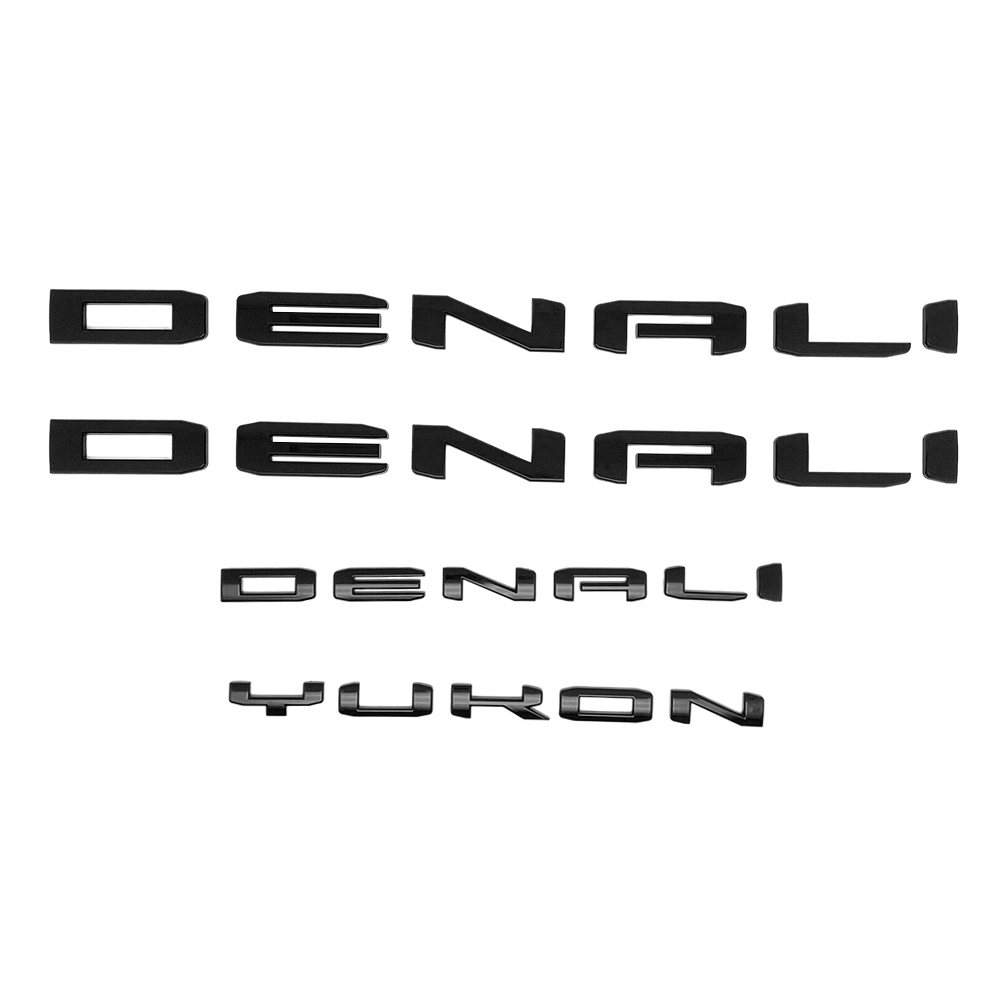 4Pcs 2021-2023 Yukon Yukon XL Plastic 3D Door Side Rear Letters Gloss Black GMC