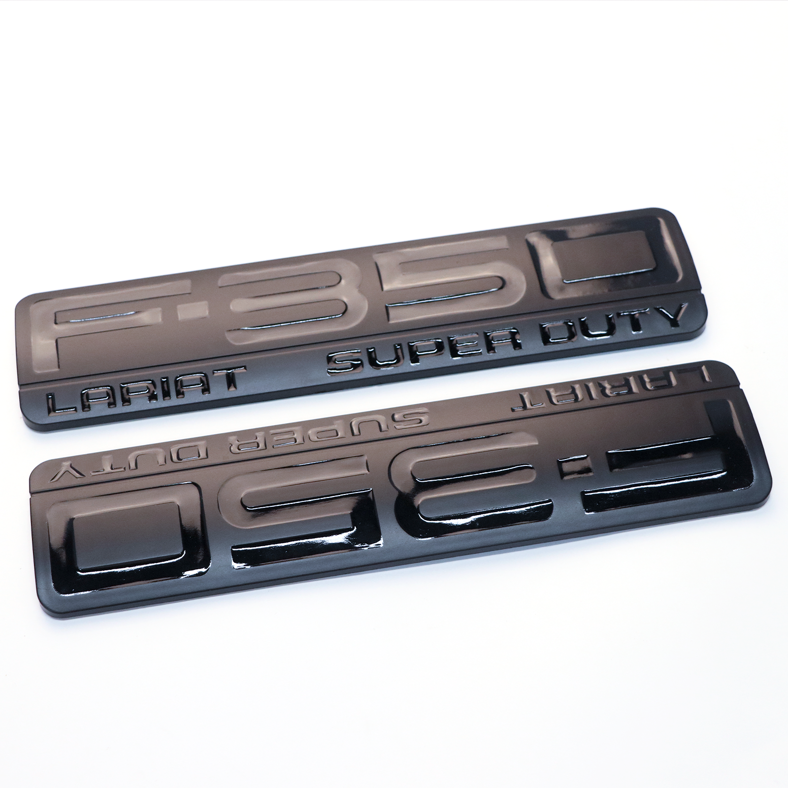 2Pcs 2005-2007 F-350 Lariat Super Duty Fender Badge ABS Black Ford 3D Sticker Decal Nameplate