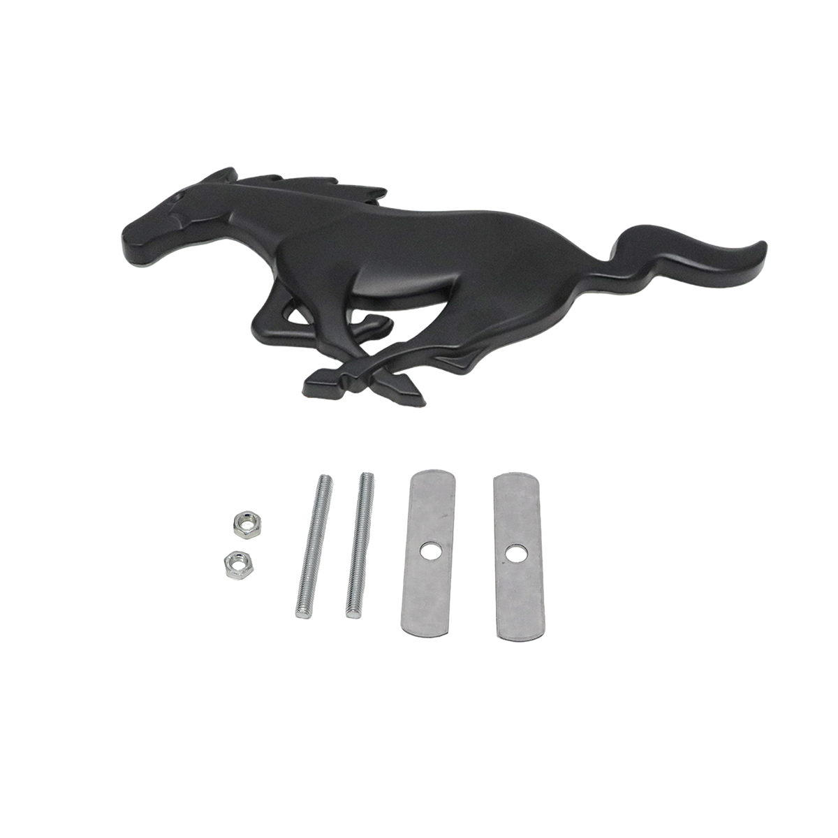 2024-2026 Mustang Front Grille Running Horse Badge Metal Matte Black Ford PR3Z8A224B 3D Front Grille Sticker Decal Nameplate