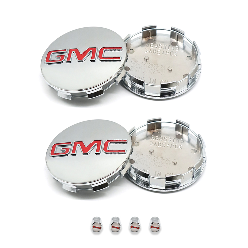 2014-2020 Sierra Yukon Denali Plastic 83mm Wheel Center Cap Chrome Red GMC 20942032 