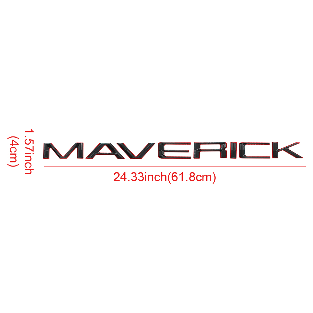2022-2025 Maverick Rear Tailgate Letters Nameplate ABS Black Red Ford 3D Decal Sticker