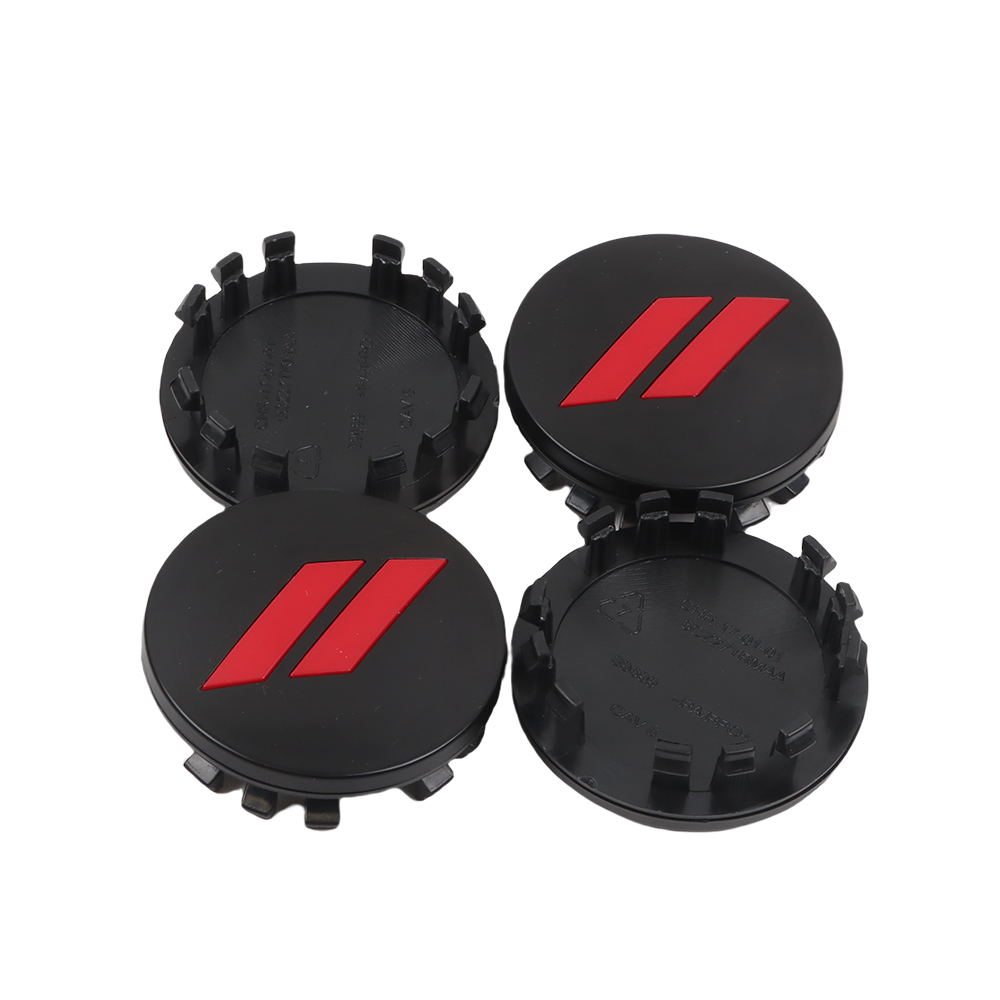 2008-2022 Challenger Durango Matte Black Red Slash Wheel Center Caps ABS Dodge 6CZ27RXFAA