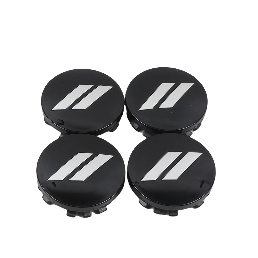 2008-2022 Challenger Durango Gloss Black Silver Slash Wheel Center Caps ABS Dodge 6CZ27RXFAA