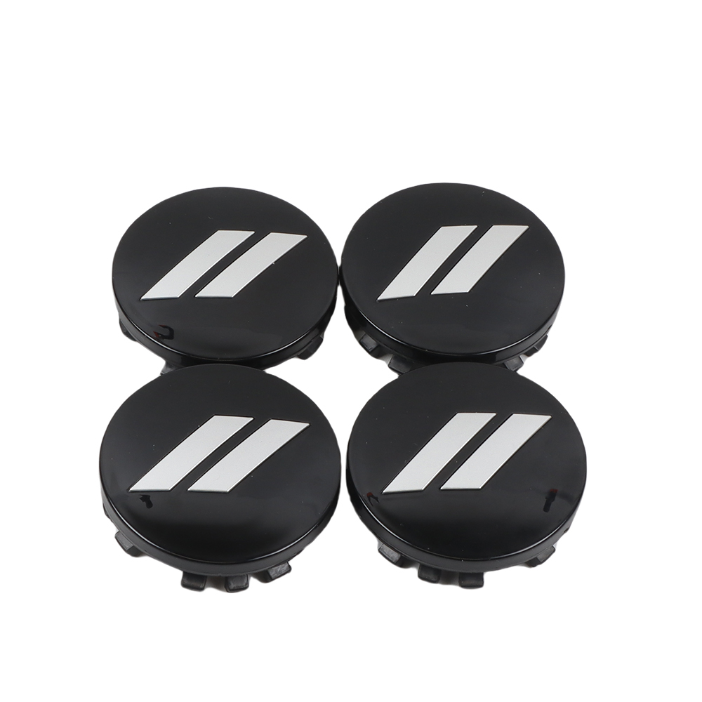 2008-2022 Challenger Durango Gloss Black Silver Slash Wheel Center Caps ABS Dodge 6CZ27RXFAA