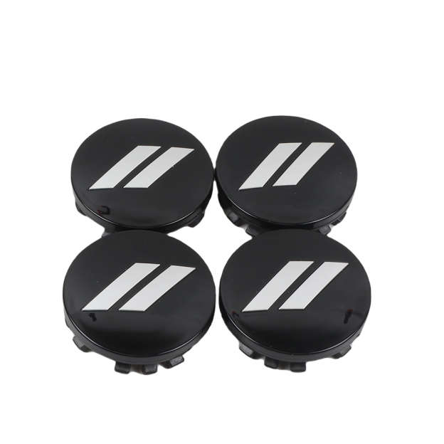 2008-2022 Challenger Durango Gloss Black Silver Slash Wheel Center Caps ABS Dodge 6CZ27RXFAA