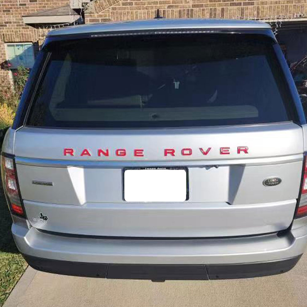 1pc Range Rover Plastic Front Hood / Rear Tailgate Letters Glossy Red Land Rover 