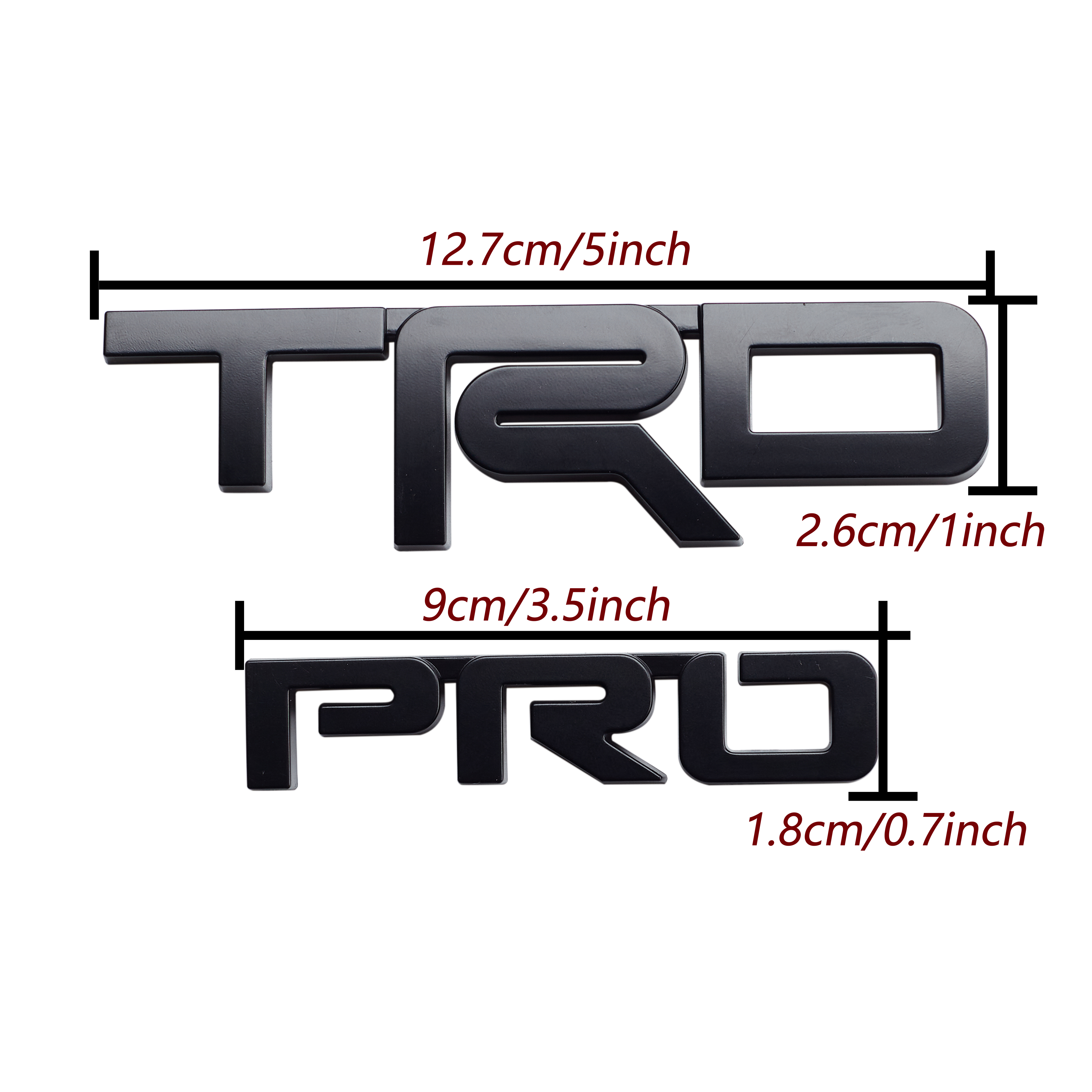 1PC 1984-2024 4RUNNER ABS 3D TRD PRO Letter  Matte Black Toyota PT413-00150