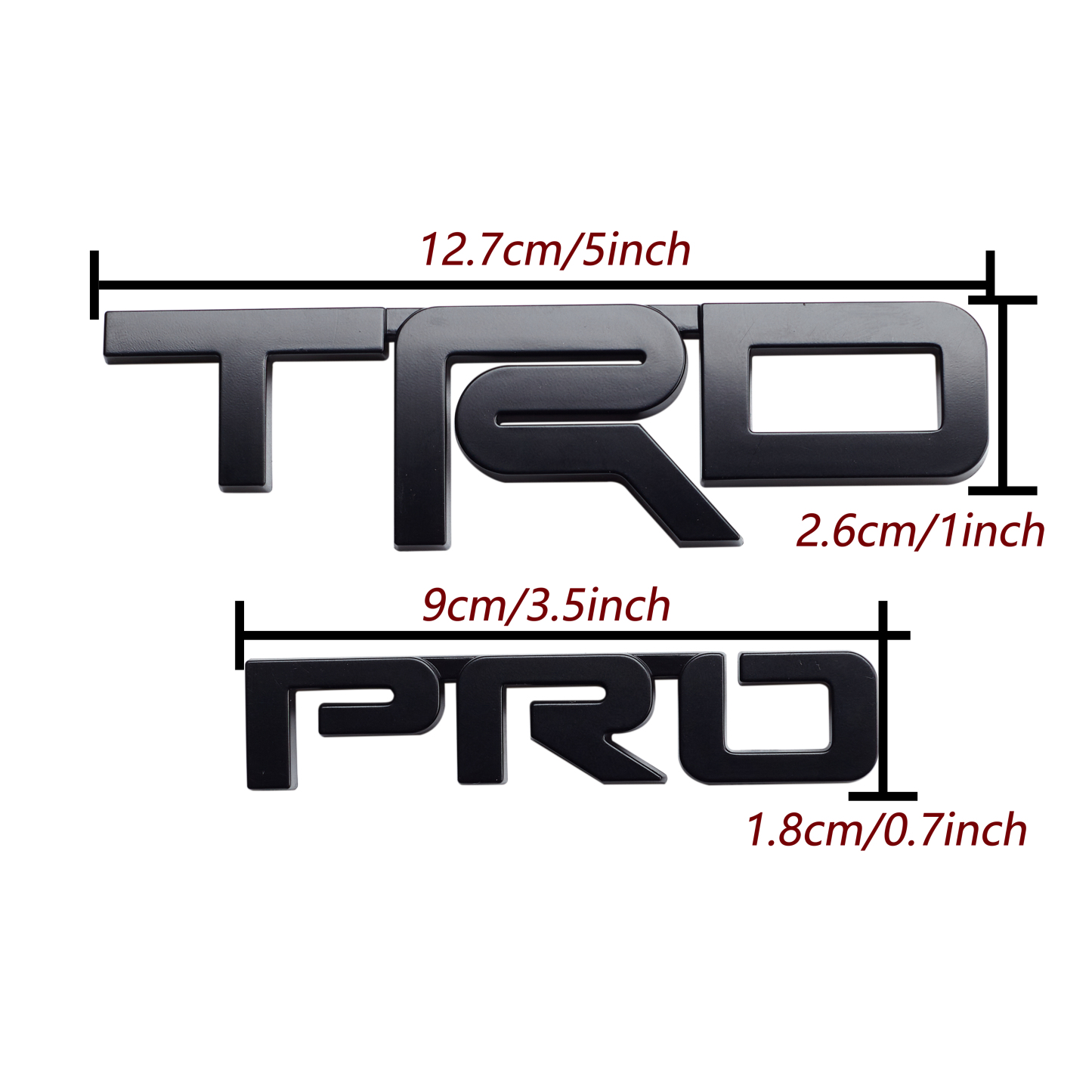 1PC 1984-2024 4RUNNER ABS 3D TRD PRO Letter  Matte Black Toyota PT413-00150
