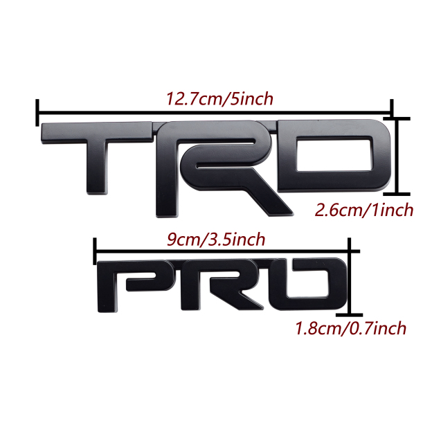 1PC 1984-2024 4RUNNER ABS 3D TRD PRO Letter  Matte Black Toyota PT413-00150