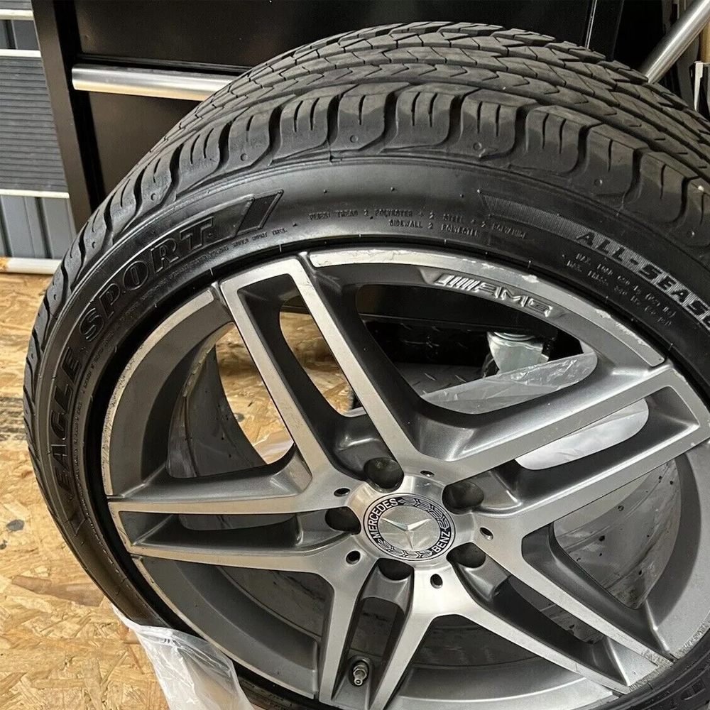 4Pcs 2017-2023 Benz ABS 75mm  Wheel Center Caps Blue Silver Wreath Mercedes-Benz 171-400-01-25-7P70