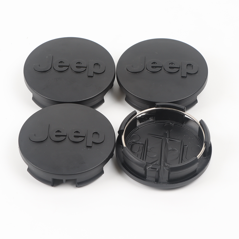 4Pcs 2012-2015 Grand Cherokee Wrangler Compass ABS Plastic Wheel Center Caps Matte Black Jeep 1LB77DD5AB