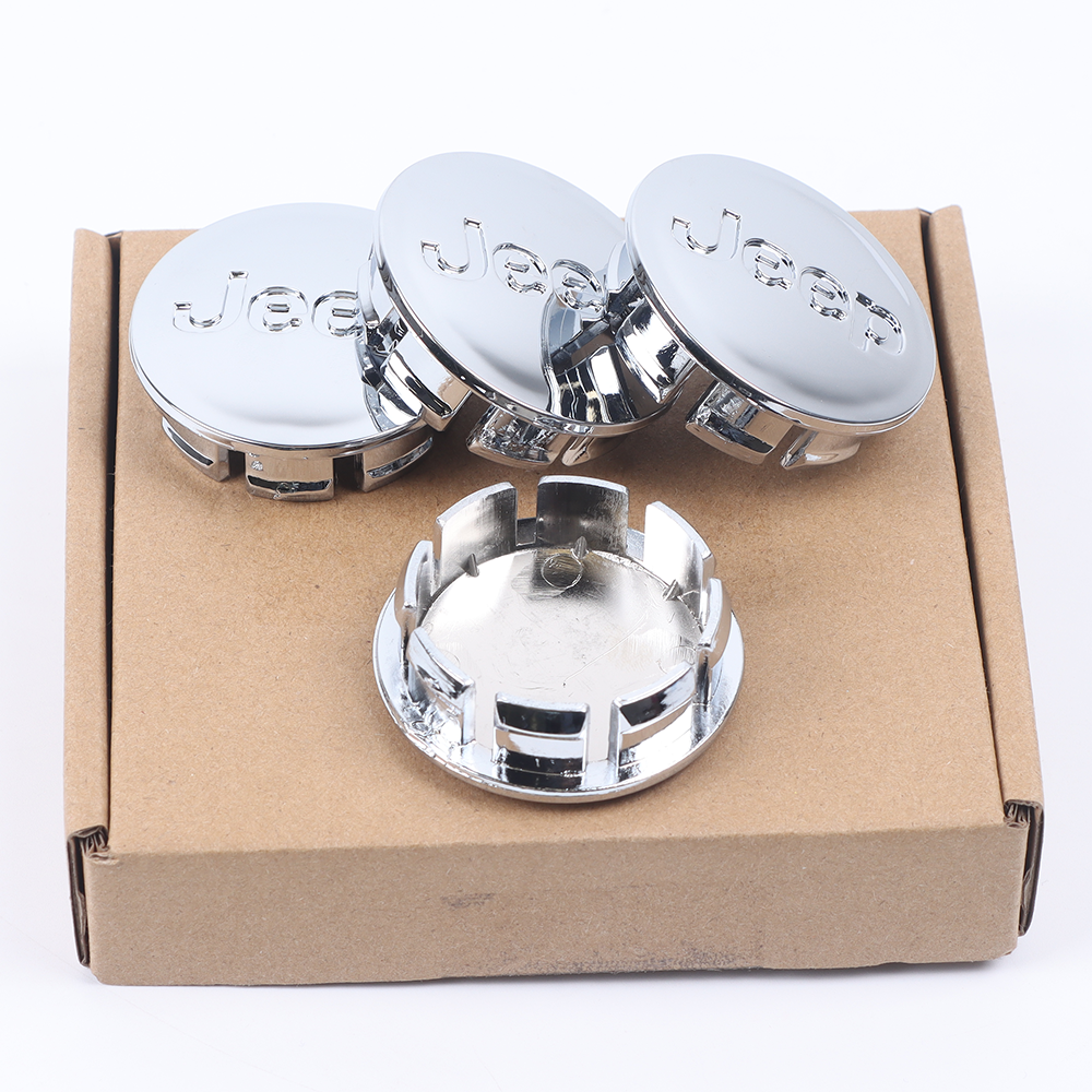 4Pcs 2002-2011 Grand Cherokee Wrangler Liberty ABS Plastic Wheel Center Caps Gloss Chrome 52090402AA Jeep 55mm