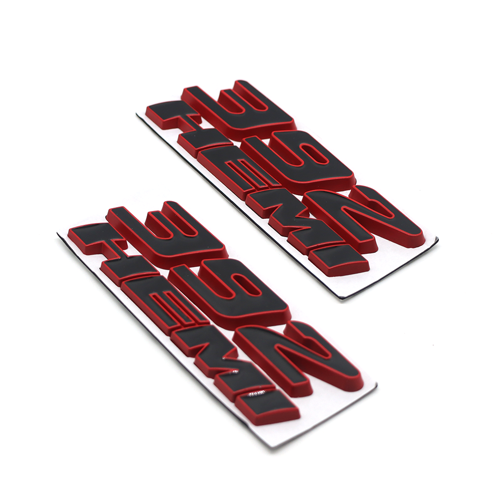2PCS 392 HEMI SRT Charger Challenger Durango Metal Side Fender Badge 3D Decals Black Red Dodge 68086136AE