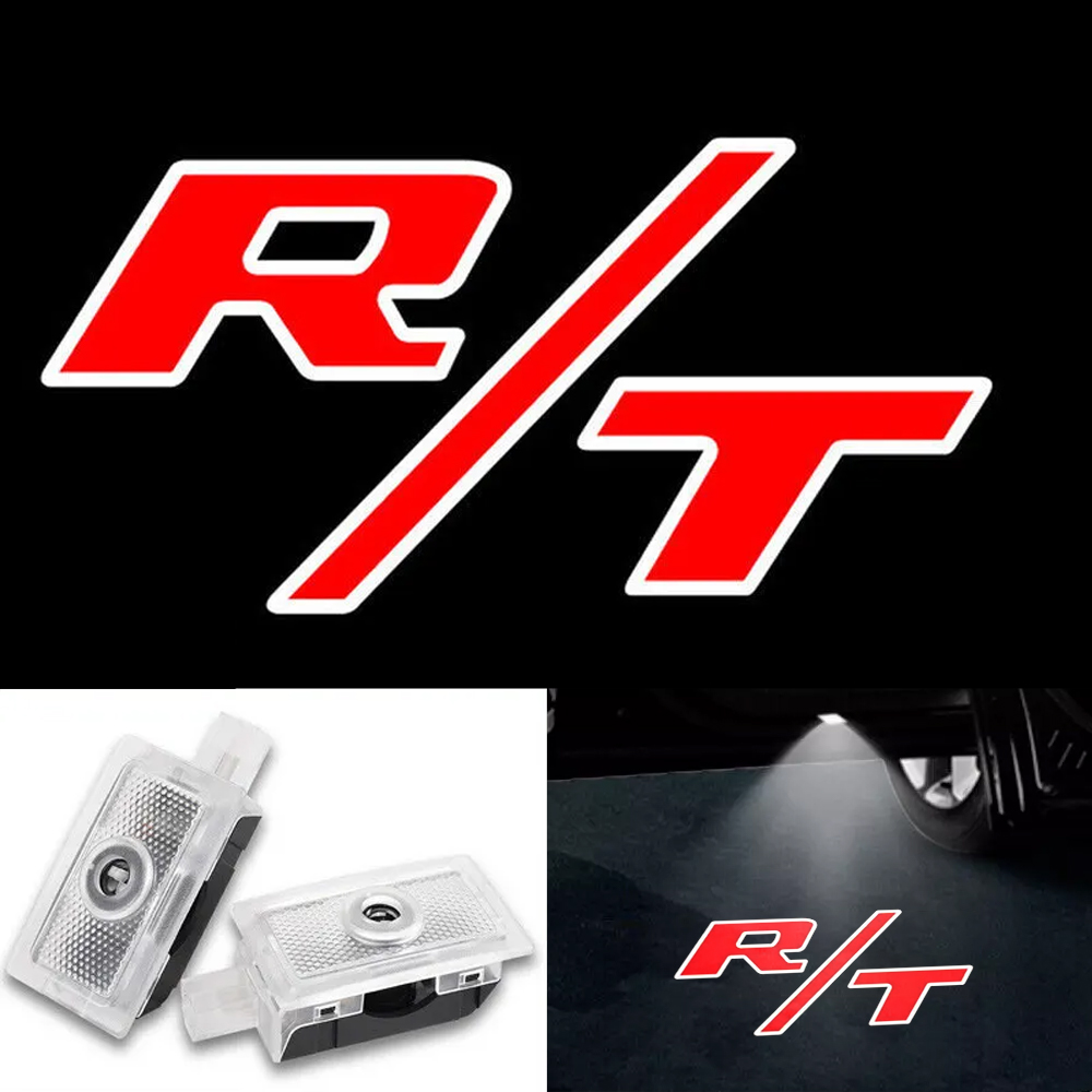 2pcs For 2006-2023 Charger R/T HD Car LED Door Courtesy Puddle projector Light Red Dodge 