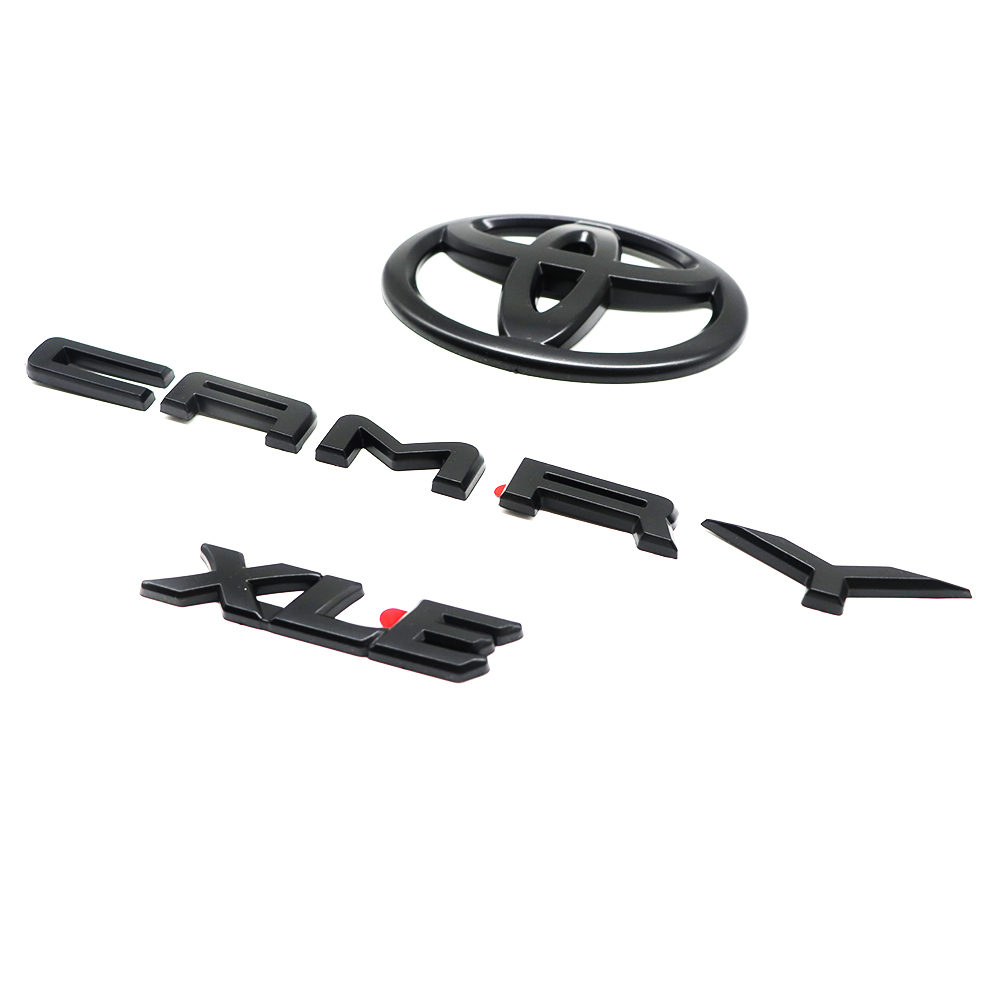 3PCS 2018-2024 CAMRY XLE Emblem Overlay Matte Black Rear Cover Toyota 
