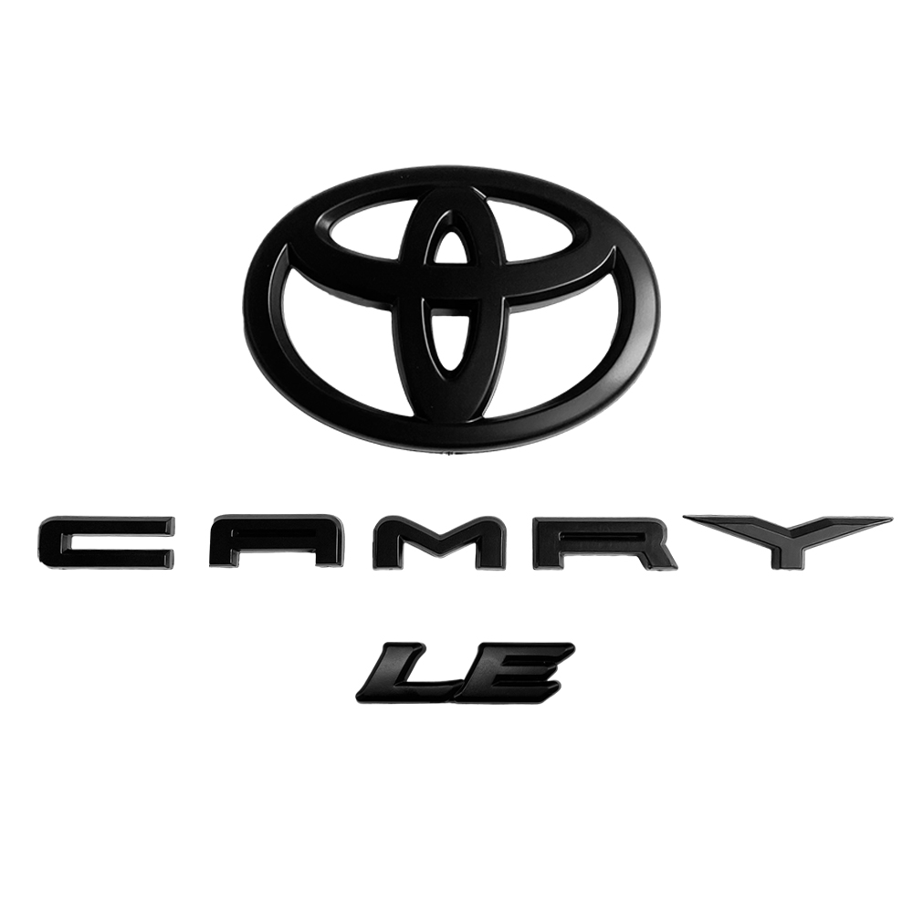 3PCS 2018-2024 CAMRY LE Emblem Overlay Matte Black Rear Cover Toyota 