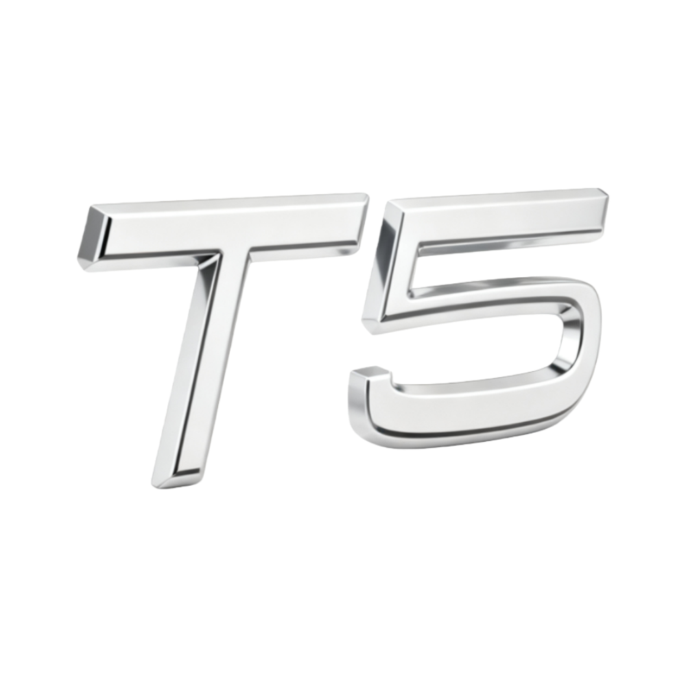 2011-2022 C/V/S/XC Chrome T5 Tailgate Letter Gloss Silver Volvo 31333650