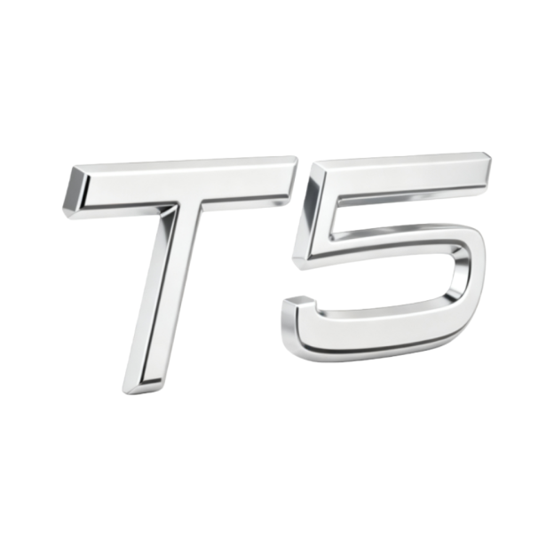 2011-2022 C/V/S/XC Chrome T5 Tailgate Letter Gloss Silver Volvo 31333650