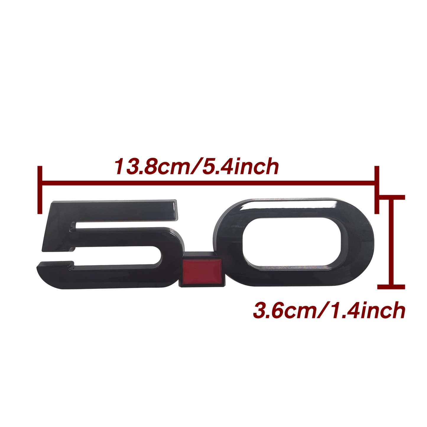 Ford Mustang 2015-2020 GT 5.0 Side Fender Emblems Badges Nameplate 3D Stickers Decals Gloss Black 2PCS SET  