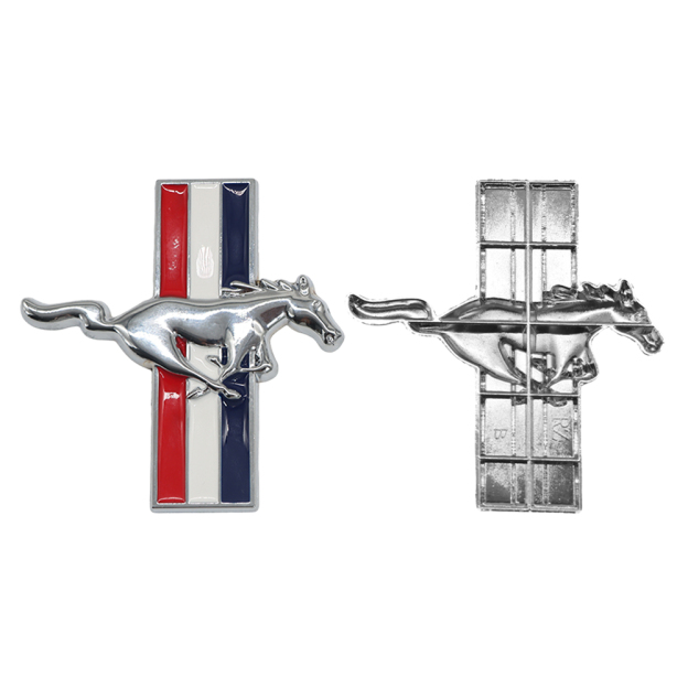 Ford Mustang GT Side Fender Running Horse Emblems Badges Nameplate 3D Stickers Decals Chrome Blue Red White 2PCS SET  