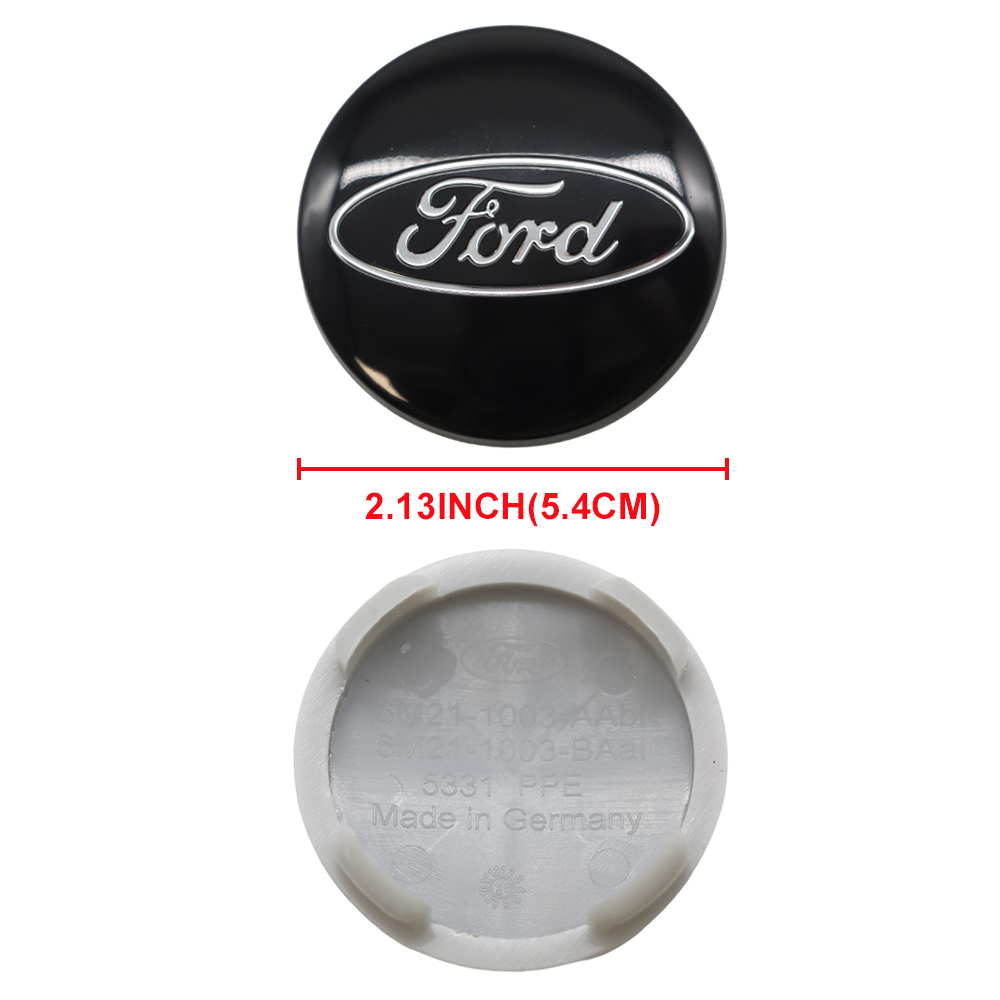 Ford Wheel Center Hub Caps 54mm Rim Emblem Hubcap Cover Logo 2 ⅛" 4PCS SET Black 6M21-1003-AA 6M2Z-1003-C CP9C1A096AA