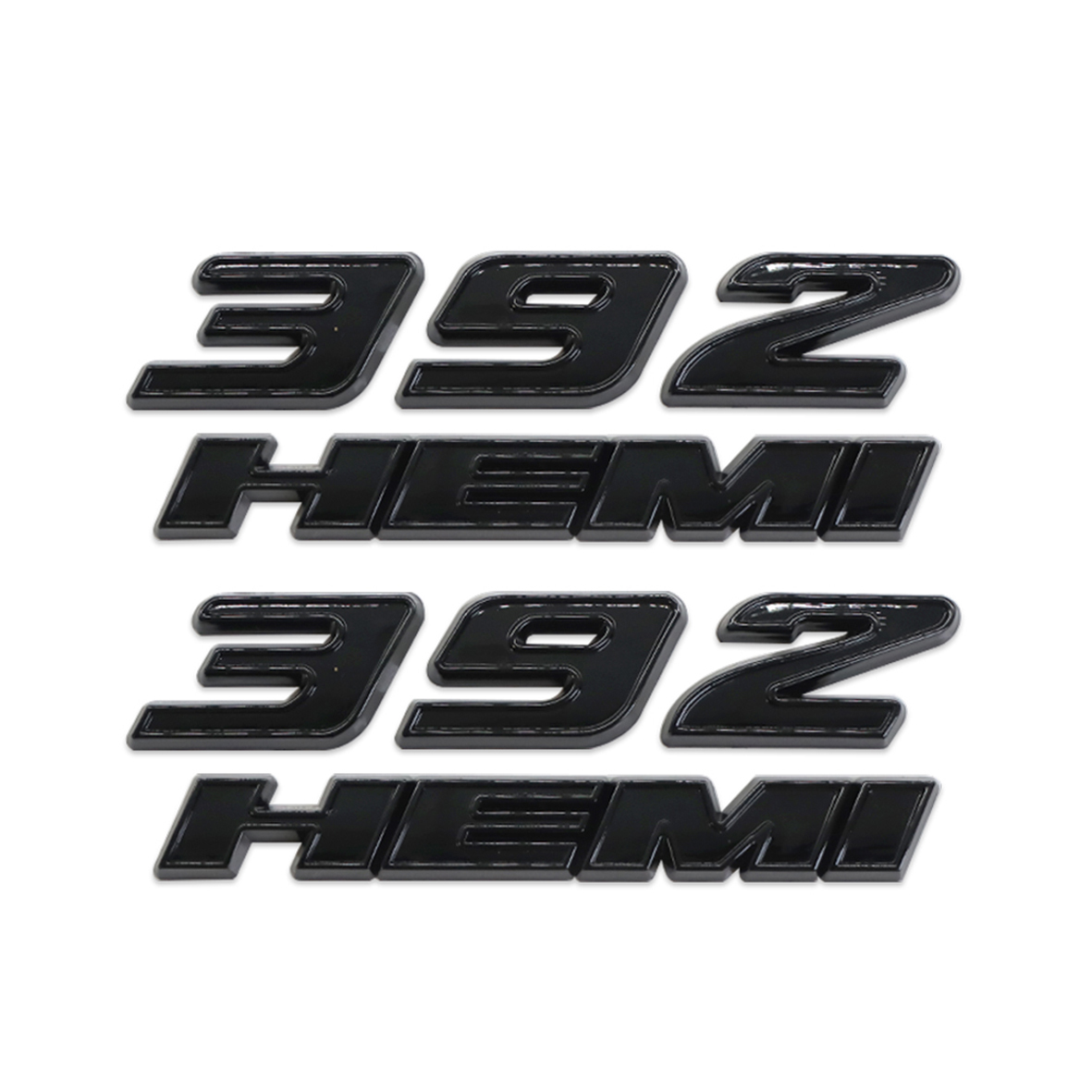 Dodge SRT Charger Challenger Durango 392 Hemi Emblems Side Fender Nameplate Badge 3D Stickers Decals Black Gloss Black 2PCS