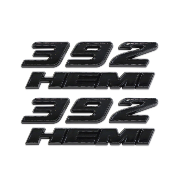Dodge SRT Charger Challenger Durango 392 Hemi Emblems Side Fender Nameplate Badge 3D Stickers Decals Black Gloss Black 2PCS