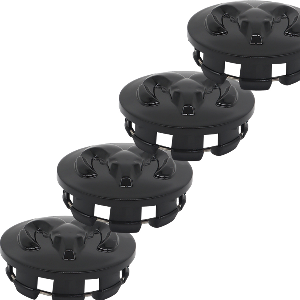 63MM Dodge RAM 1500 2013-2019 Wheel Center Caps Rim Center Hub Cover Gloss Black 4PCS SET 
