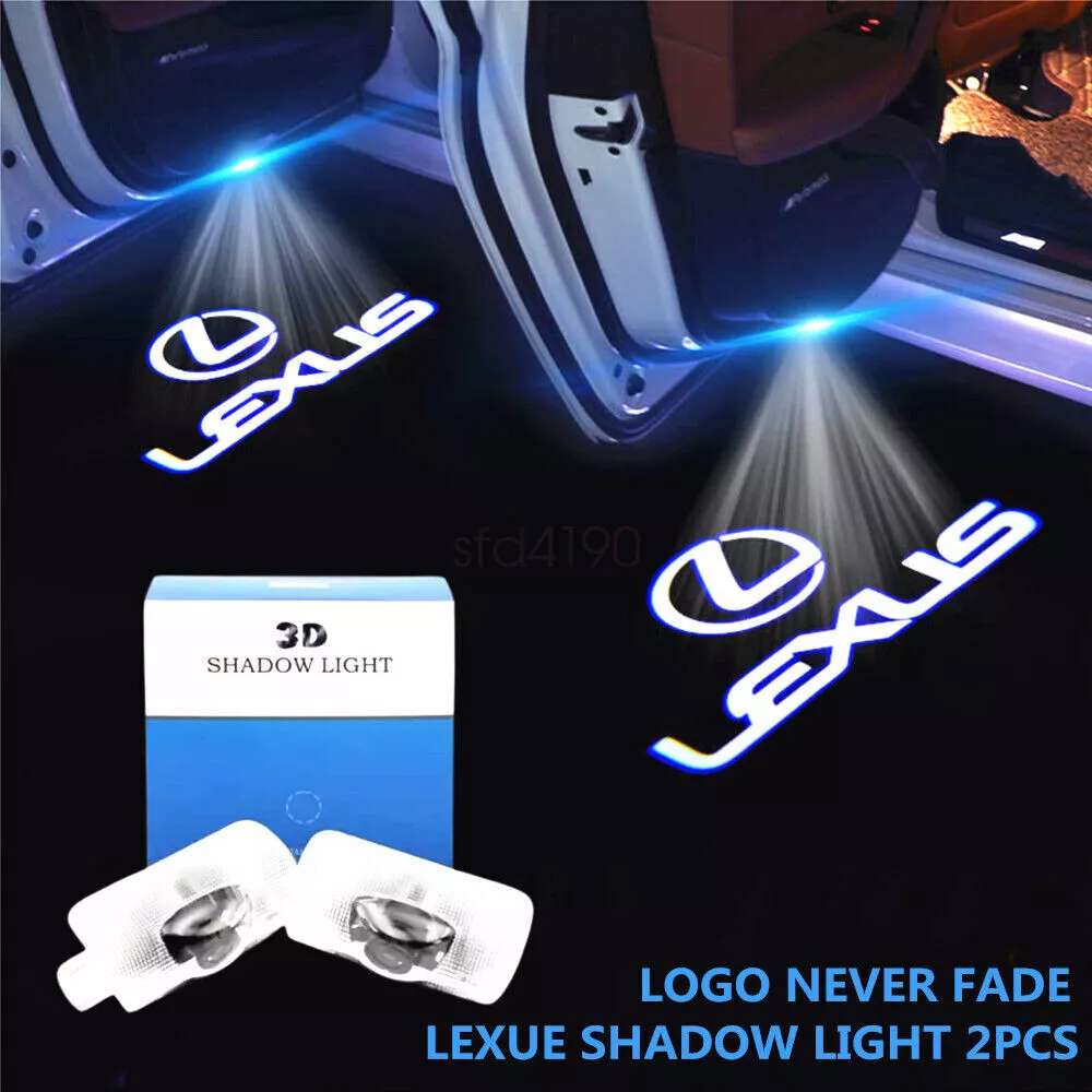 2pcs 2007-2025  IS350 Plastic LED Car Door Puddle Light Projector Welcome Courtesy Lamp White Lexus 