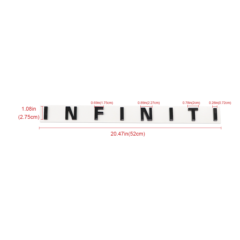 1 Set For 2016-2021 INFINITI ABS Rear Tailgate Trunk Letters Gloss Black INFINITI 84895-JL60A
