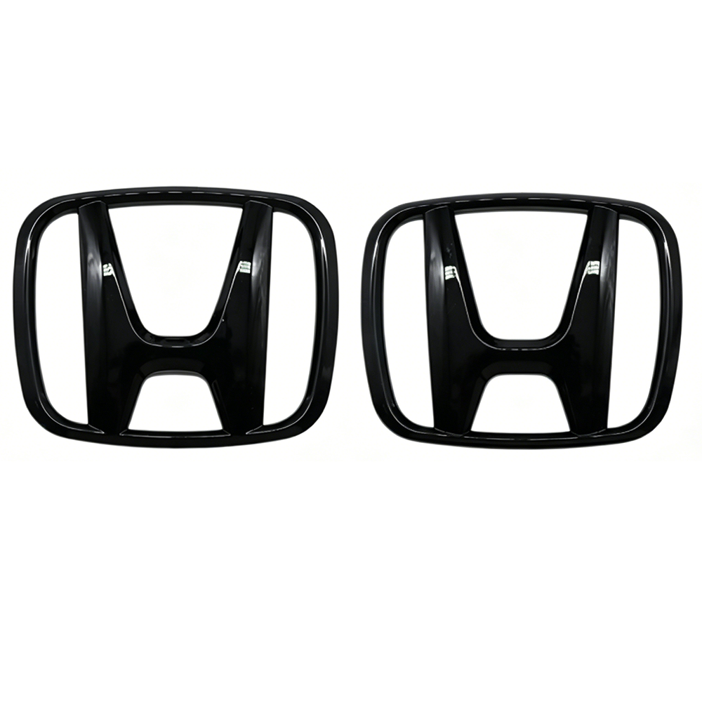 2Pcs 2021-2024 Civic ABS Front Grille Rear Emblem Gloss Black Honda 75722-TBA-A00
