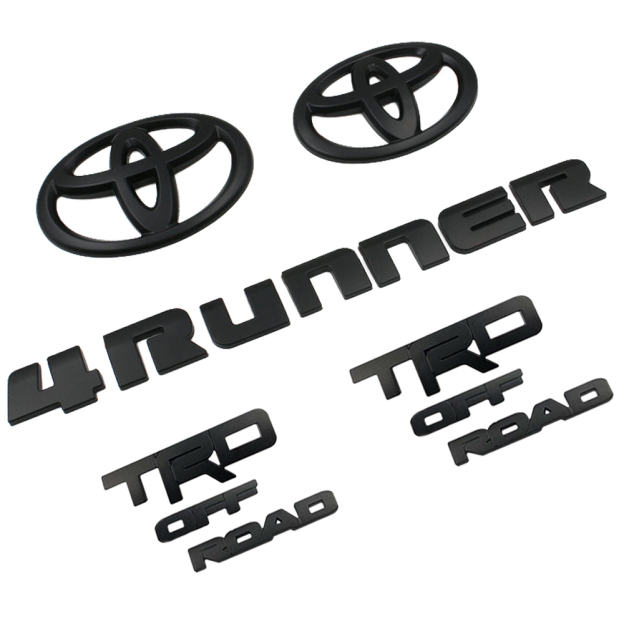 5PCS 2010-2024 4Runner TRD OFF ROAD ABS Plastic Front Rear Overlay Emblem Matte Black Toyota PT948-89200-02