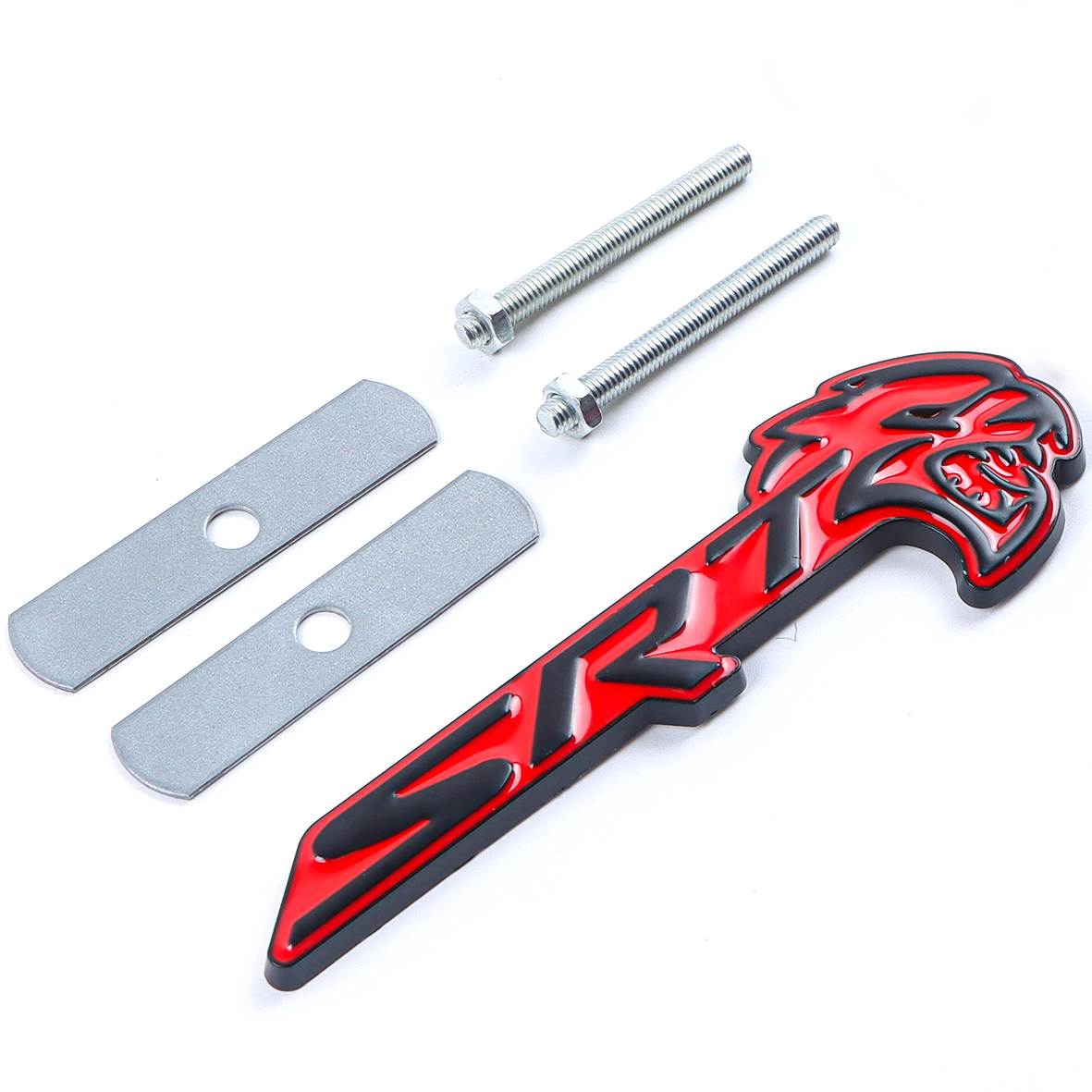 2018-2026 Charger Durango Hellcat SRT Metal Front Grille Badge Black Red Dodge Decal Nameplate