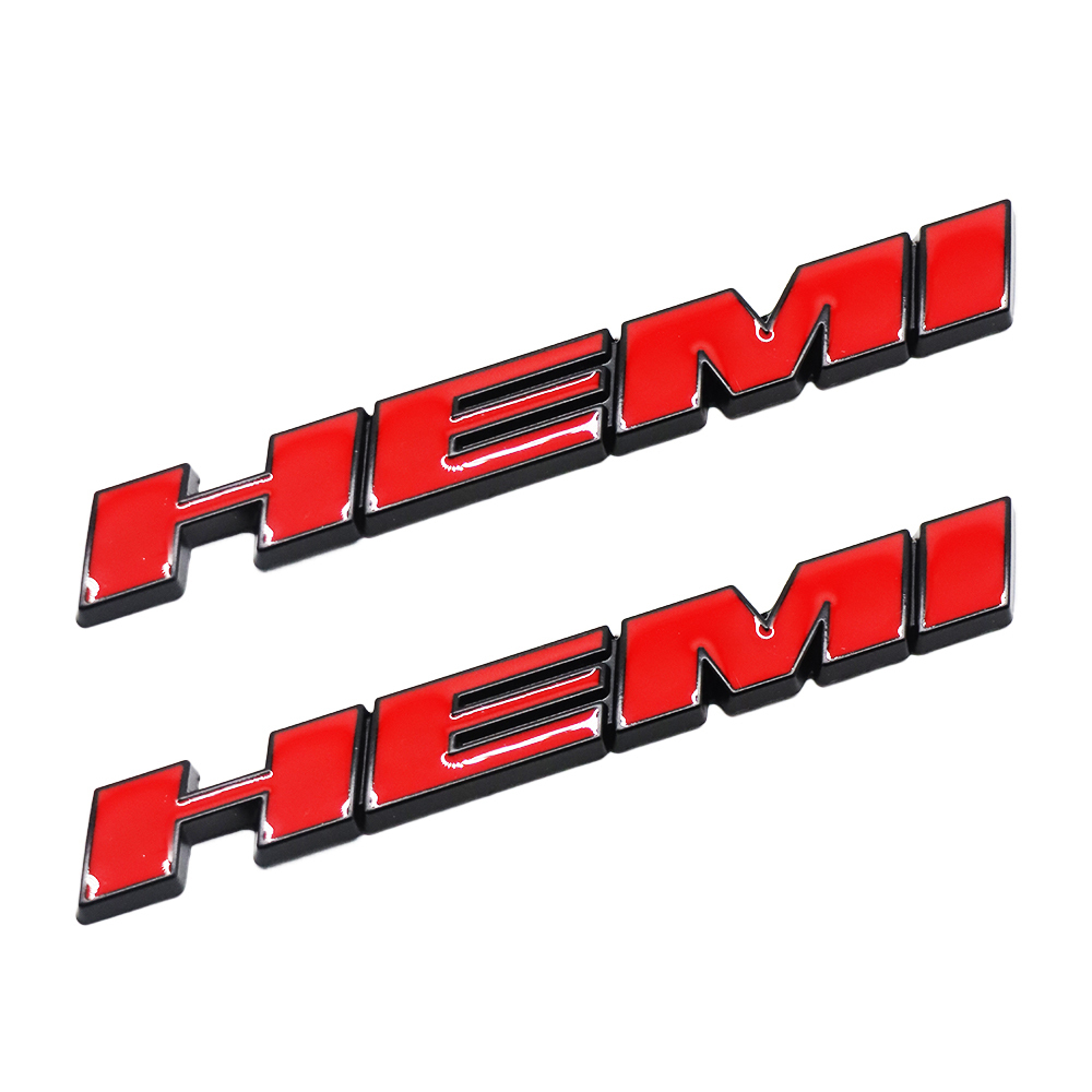 2Pcs 2011-2019 Charger Challenger Metal Hemi Badge Black Red Dodge 68085330AC Decal Na'me'plate