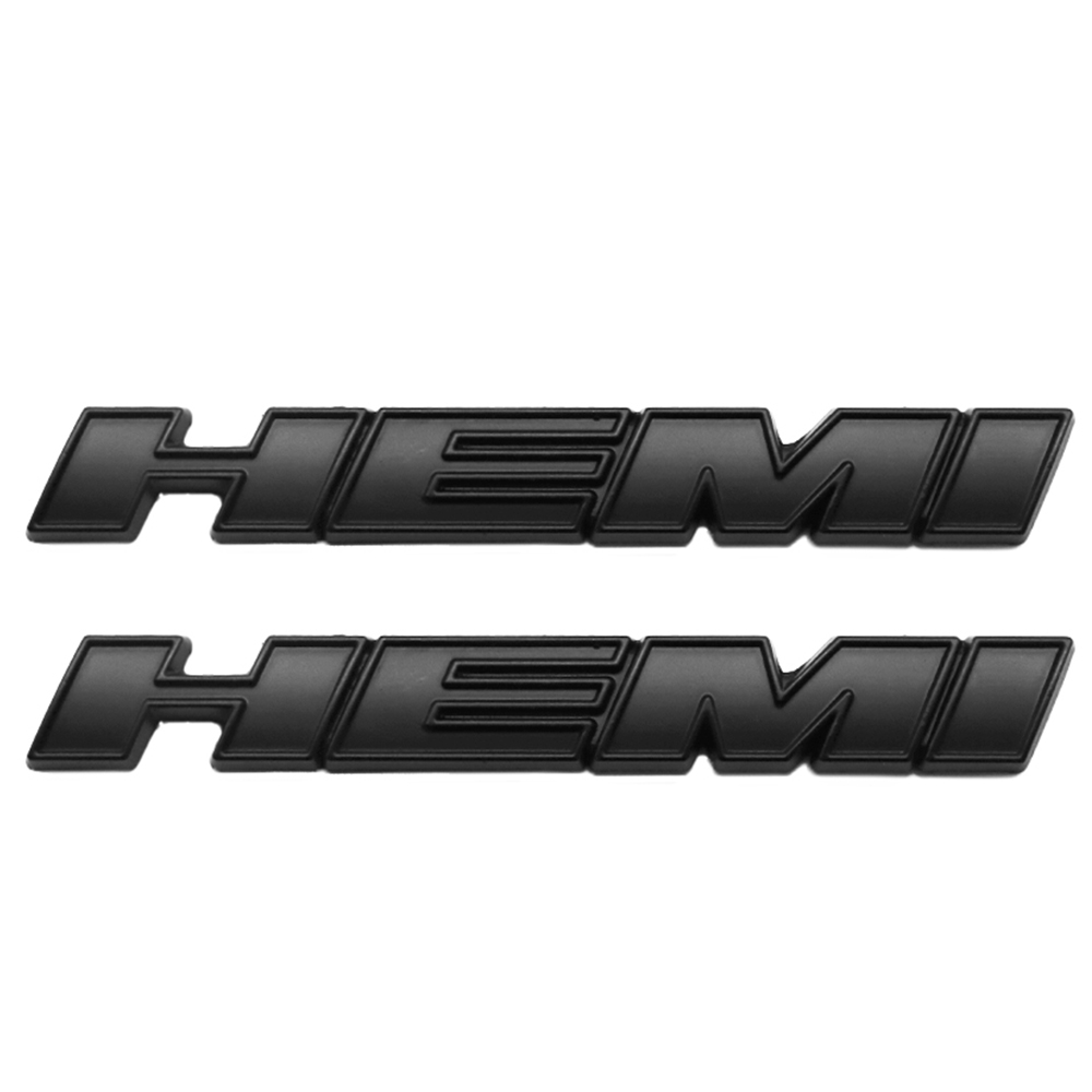 2Pcs 2011-2019 Charger Challenger Metal Hemi Badge Matte Black Dodge Decal Nameplate