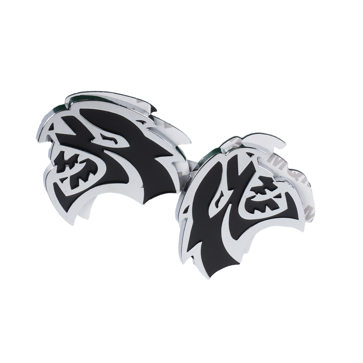 2Pcs 2015-2019 Charger Challenger ABS Hellcat Badge Black Chrome Dodge Devilcat Decal Nameplate