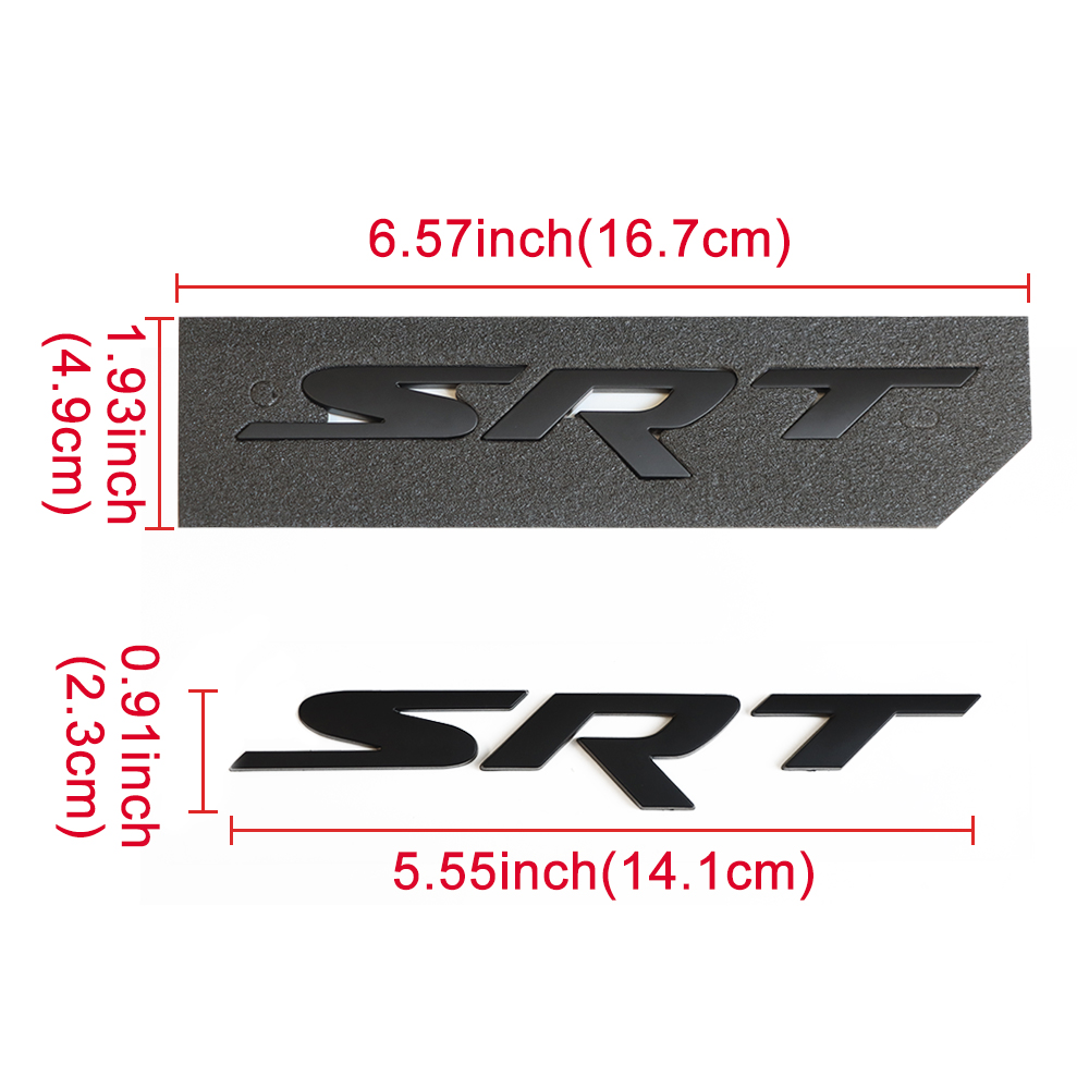 2011-2020 Grand Cherokee Rear ABS Plastic SRT Emblem Badge Matte Black