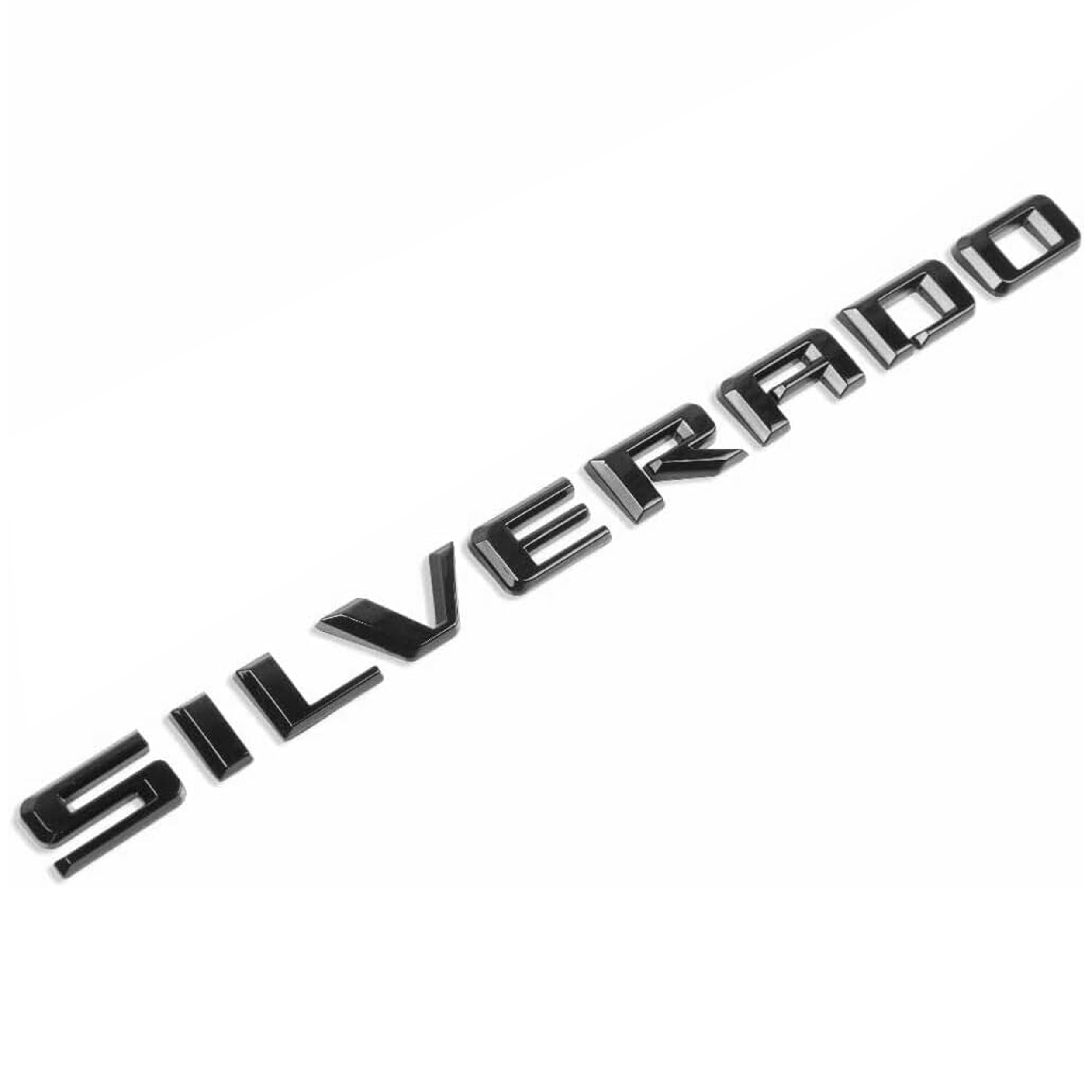 1pcs 2019-2025 Silverado 1500 2500 Plastic Door Fender Letters Gloss Black Chevrolet 23400409