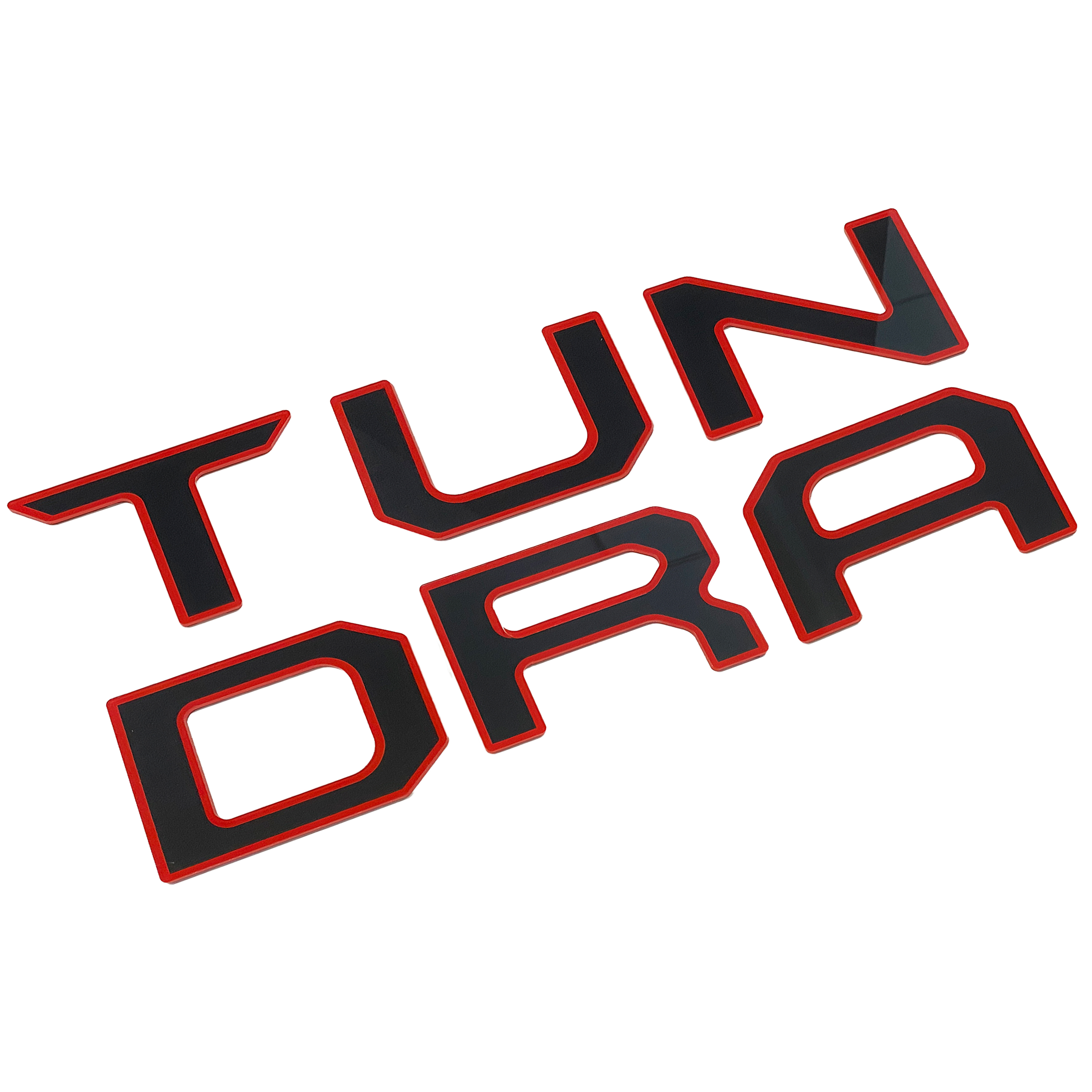 1Pc 2022-2026 Tundra Acylic Rear Trunk Tailgate Letters Black Red Toyota