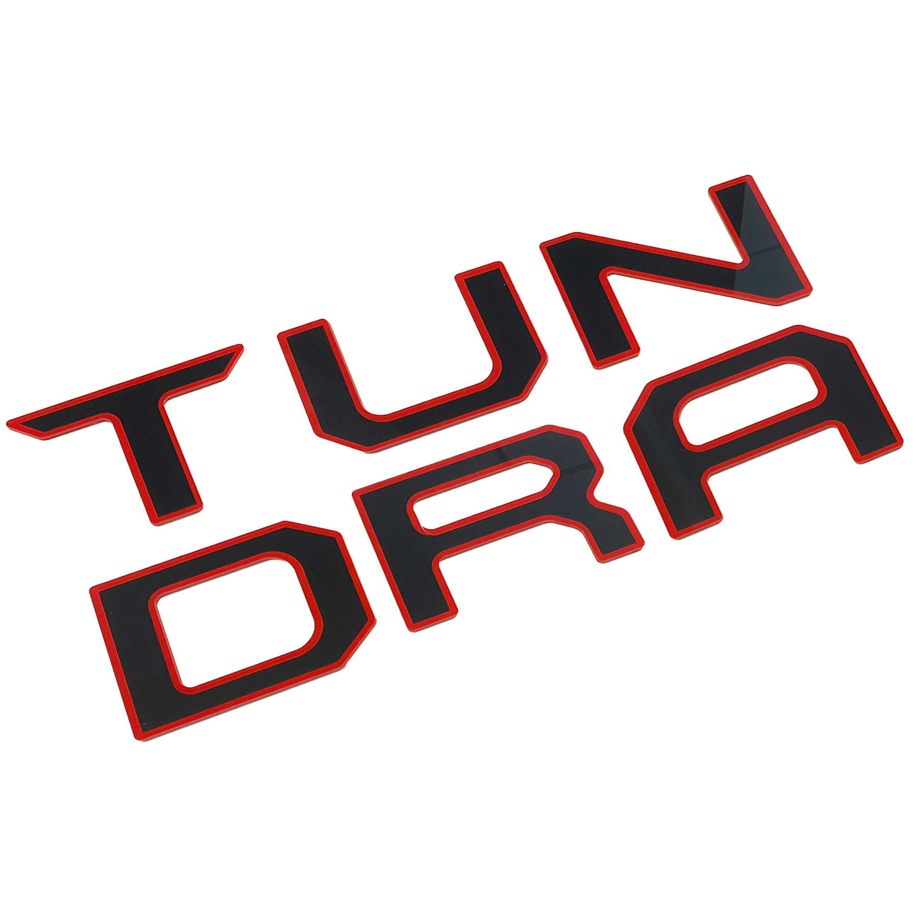 1Pc 2022-2026 Tundra Acylic Rear Trunk Tailgate Letters Black Red Toyota