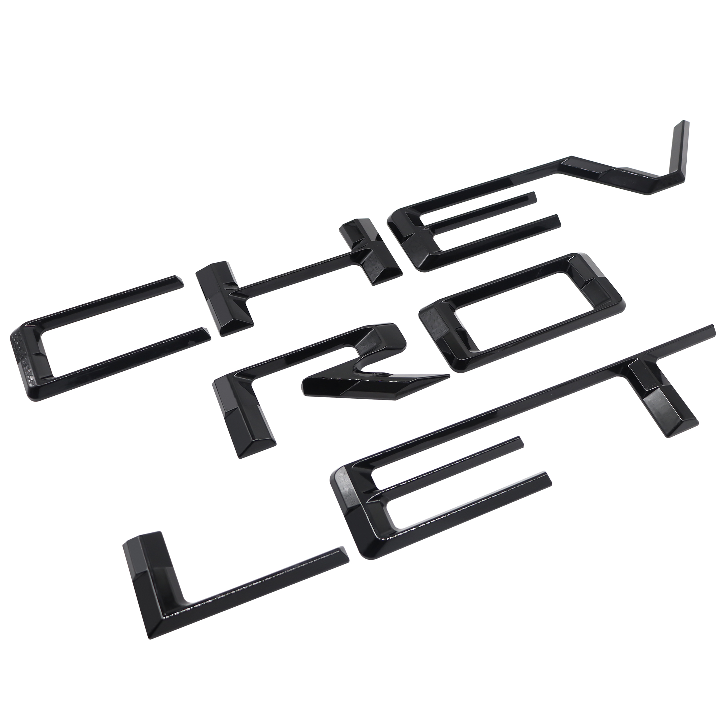 2019-2026 Silverado 1500 2500/3500HD ABS Plastic Tailgate Insert Letter Gloss Black Chevrolet